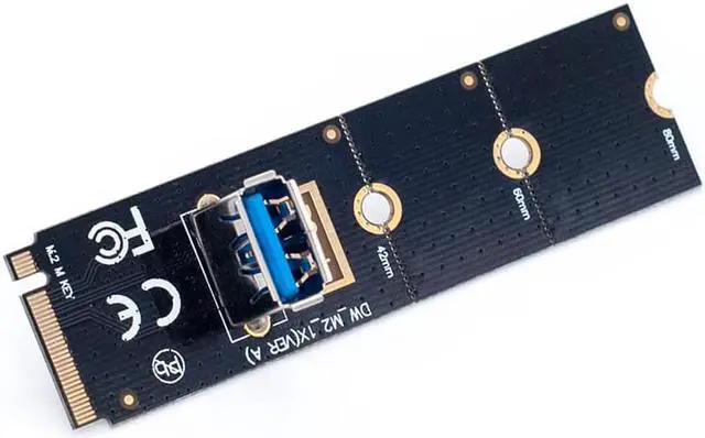 Alt view image 5 of 6 - M.2 to PCI-E Riser Card M2 NGFF Slot to PCIe Expansion Card Convertor USB 3.0 Extender Adapter for Graphics Cards for BTC Miner