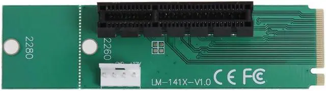 Alt view image 5 of 6 - M.2 NGFF SSD to PCI-e Express 4X Converter Adapter M.2 (NGFF) Riser Card Support 2260/2280 type M.2 SSD module slot