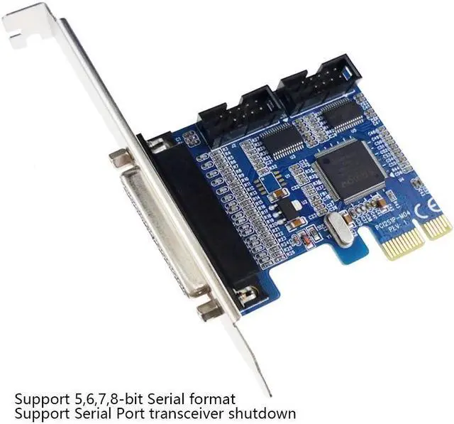 Alt view image 4 of 6 - Amify PCIE PCI-E to Dual serial port card DB9 RS232 2-Port LPT parallel port X1 serial card 2 Serial COM expansion card