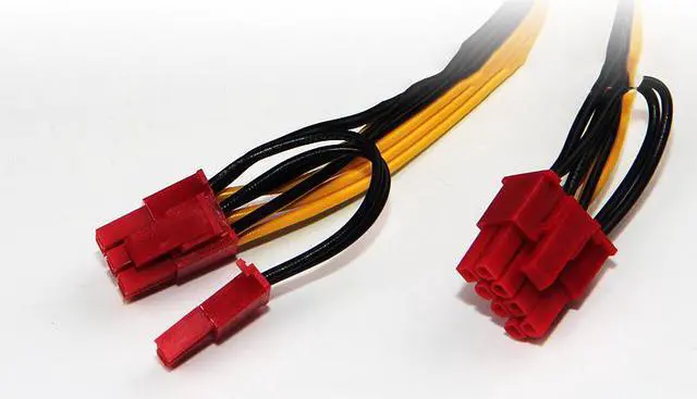 Alt view image 2 of 4 - 20CM pc power supply CPU Molex 8 pin to 2 PCI-e 8 (6+2) pin pci express graphics card connectors internal cable Power splitters