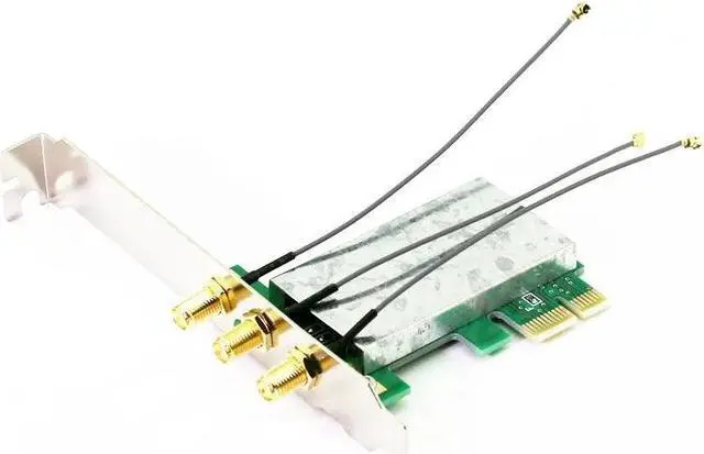 Alt view image 4 of 4 - Mini PCI-E Express to PCI-E Wireless Adapter w 3 Antenna WiFi For PC