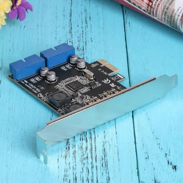 Alt view image 3 of 6 - PCI-E PCIE PCI Express X1 Expansion Card 5Gb/s Superspeed USB3.0 19PIN Interface Adapter Card 120X90X22mm