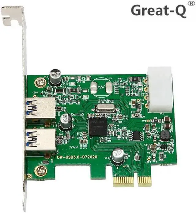 Main image of SuperSpeed 2-Port USB 3.0 USB3.0 to PCI-E PCI Express pcie Riser Card without power supply