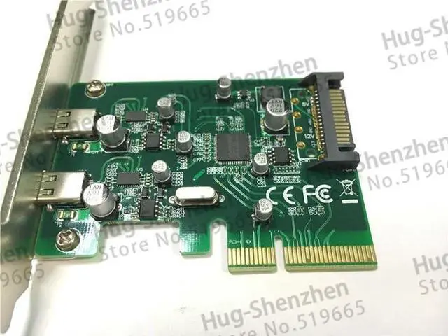 Alt view image 3 of 5 - 2 ports USB-C USB 3.1 Type-C PCI express Card pci-e 4x to usb3.1 Type C adapter Super Speed with sata cable for MAC PRO OSX 10.9