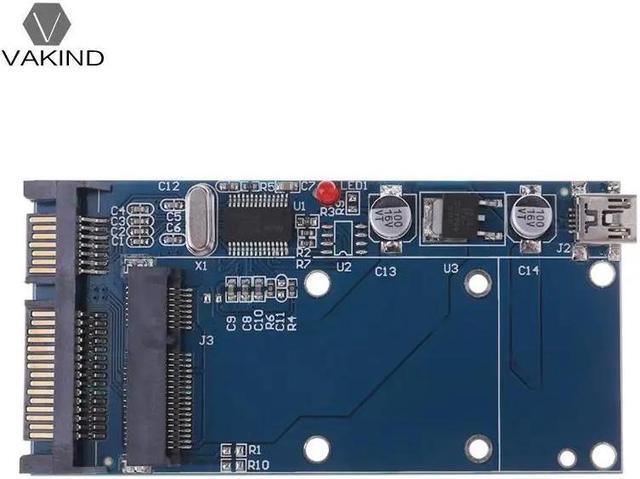 Alt view image 3 of 6 - Mini USB Port 1.8" PCI-E Pci Express/mSATA SSD to 2.5" 7+15 Pin SATA Adapter Card 22Pin HDD Hard Disk Driver Converter