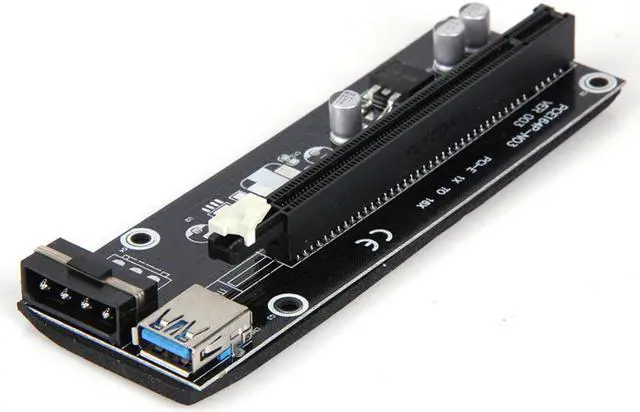 Alt view image 3 of 6 - PCI-E 1x To 16x Extender Riser Card Adapter With 50cm USB3.0 Cable And SATA 15Pin To 4Pin Power Cable For BTC Mining