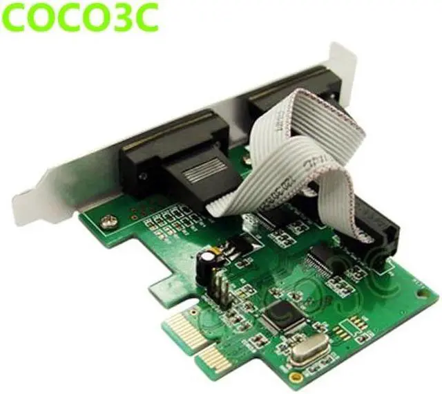 Alt view image 4 of 5 - PCI-e 2 Serial ports Controller card PCI express to 2-ports RS-232 com port adapter for printer, scanner, modem