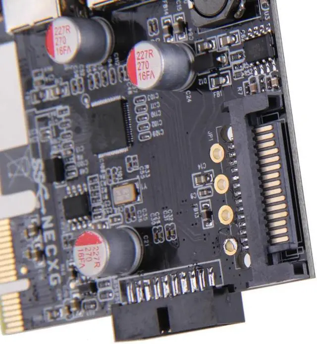 Alt view image 3 of 6 - Amify USB 3.0 PCI-E PCI Express SuperSpeed 2-Port 19-pin Connector Supports PCI Low profile