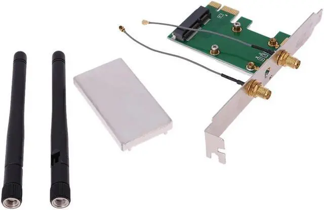 Alt view image 5 of 6 - Mini PCI-e to PCI Express Wireless Adapter Converter 2.4GHz Wireless Network Card with 2 External Antenna WIFI for Desktop PC