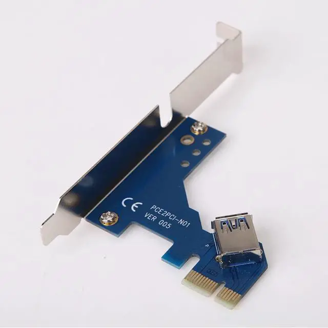 Alt view image 5 of 6 - PCI-E PCI Express X1 to Dual PCI Riser Extend Adapter Card PCI Add On Cards with 1M USB 3.0 Cable