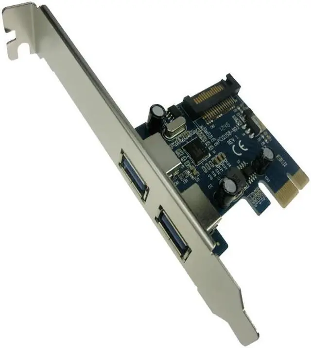 Alt view image 4 of 6 - Amify 2-Port SuperSpeed USB 3.0 PCI-E PCIE PCI Express Connector Adapter usb3.0 Add On Card Low Profile