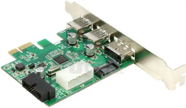Alt view image 3 of 6 - Amify PCI-E to USB3.0 2Ports with 20Pin Connector +SATA to eSATA Converter Card