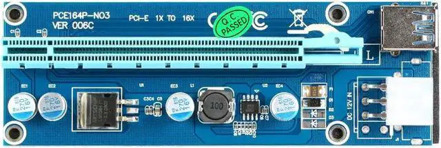 Alt view image 4 of 6 - USB 3.0 PCI-E Riser PCI E Express Extension Cable 1X-16X Extender Riser for bitcoin Miner Graphics Card Adapter with SATA Power