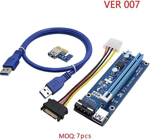 Main image of Amify USB 3.0 For bitcoin Miner PCI-E Riser PCI Express Extender Riser Card 1X to 16X Adapter with SATA 15 Pin-4Pin Power Cable