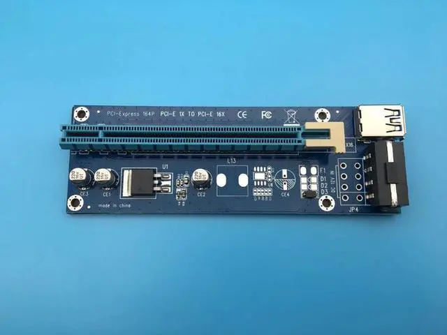 Alt view image 3 of 6 - 60cm PCI-E PCIe PCI Express 1x to 16x Riser USB 3.0 Extender Cable with Sata to 4Pin IDE Power Supply for BTC Miner RIG