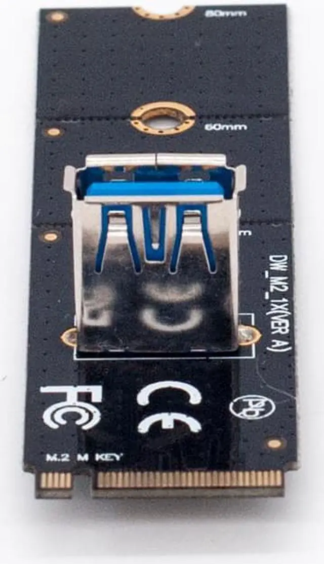 Alt view image 2 of 6 - M.2 to PCI-E Riser Card M2 NGFF Slot to PCIe Expansion Card Convertor USB 3.0 Extender Adapter for Graphics Cards for BTC Miner
