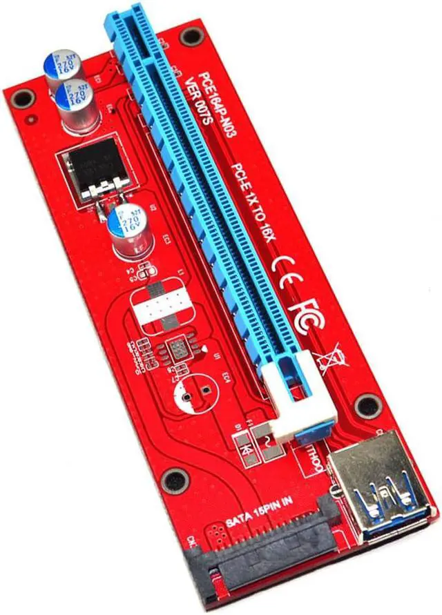 Alt view image 6 of 6 - USB 3.0 PCI-E Express Extender Riser Card Adapter Usb Pcie X1 to X16 SATA 15pin for BTC Litecoin ETH Miner Bitcoin Mining Tool