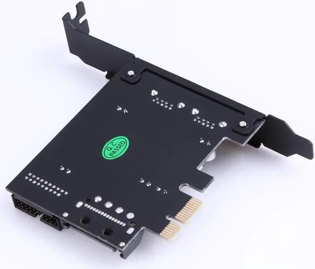 Alt view image 5 of 6 - USB 3.0 PCI-E Expansion Card Adapter External 2 Port USB3.0 Hub Internal 19pin Header PCI-E Card Power Connector