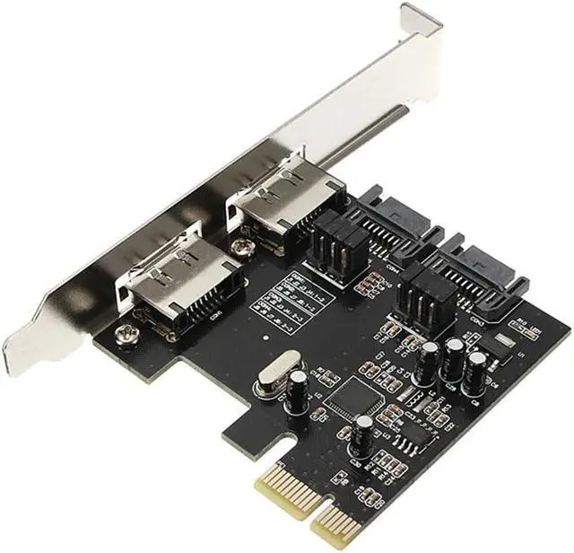 Alt view image 2 of 6 - PCIE eSATA SATA III Expansion Card PCI-E To SATA3 SATA3.0 6Gb/s Three Generations PCI-E Express Adapter