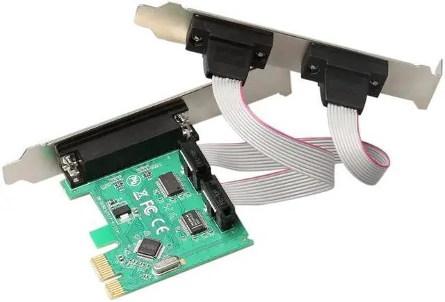 Alt view image 2 of 3 - 2 RS232 RS-232 Serial Port COM & DB25 Printer Parallel Port LPT to PCI-E PCI Express Card Adapter Converter WCH382L