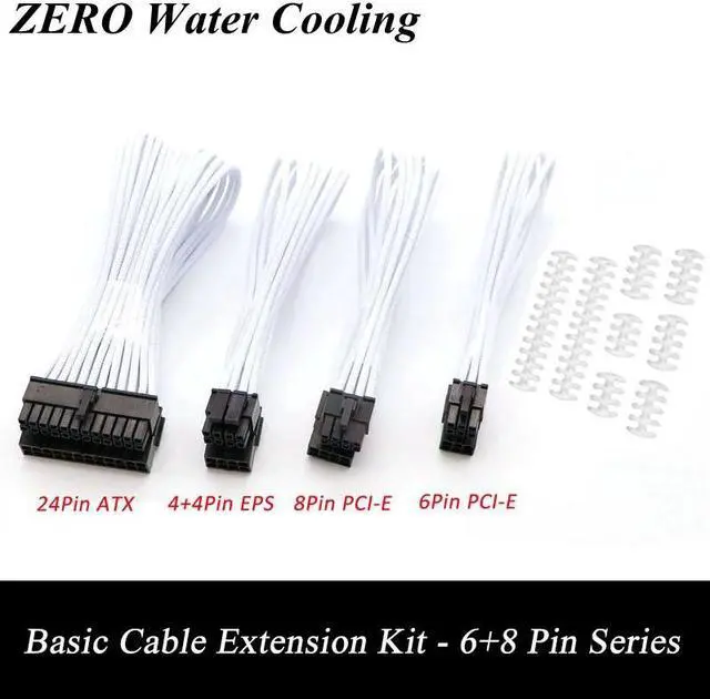 Main image of Basic Extension Cable Kit; 1pcs ATX 24Pin/EPS 4+4Pin/PCI-E 8Pin/PCI-E 6Pin Extender; Purple,White,Yellow,Orange,Green,Carbon.