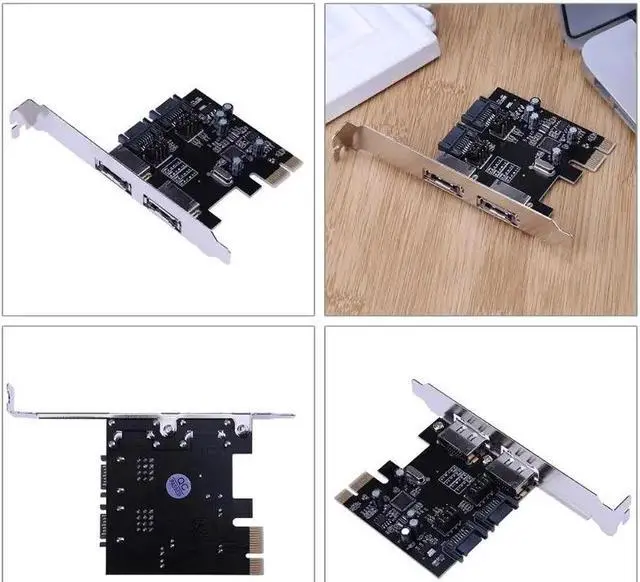 Alt view image 5 of 6 - Desktop PCI-E to SATA 3.0 Expansion Card 2 Ports SATA 3.0 + 2 Ports ESATA Support SSD System Starter For Windows XP
