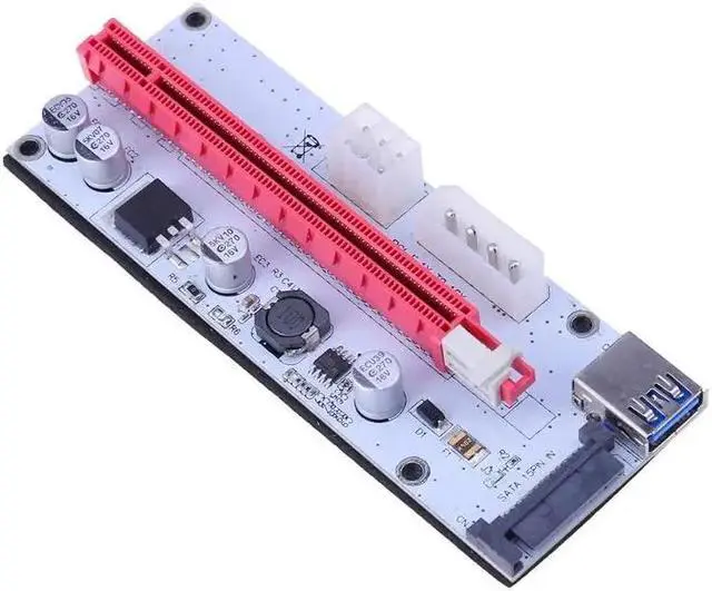 Alt view image 6 of 6 - Amify Pci-e Extender Pci Express Riser Card 1x To 16x 60cm Usb 3.0 Cable Sata 6pin 4pin Molex Power For Btc Miner Mining