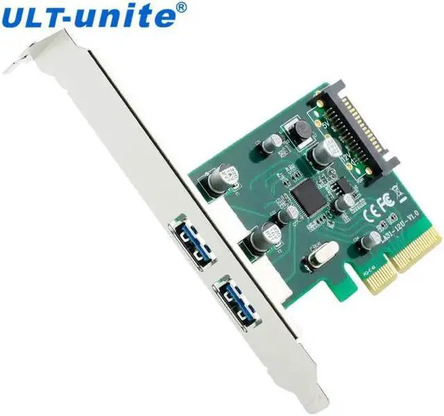 Alt view image 2 of 5 - Amify PCI-E to USB 3.1 Type-A 2 Port Express Card with 15 Pin Power Connector Dual Port Add on Expansion Card Adapter
