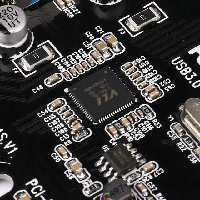 Alt view image 3 of 5 - Amify PCI-E to USB 3.0 4-Port PCI Express Extender Riser Card 4Pin Power Cable Supply Interface