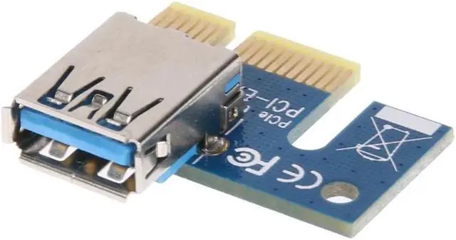Alt view image 6 of 6 - PCI-E PCI E Express 1x to 16x graphics Card Riser Card Adapter USB 3.0 Cable SATA to 4Pin IDE Molex Power Supply For BTC Miner