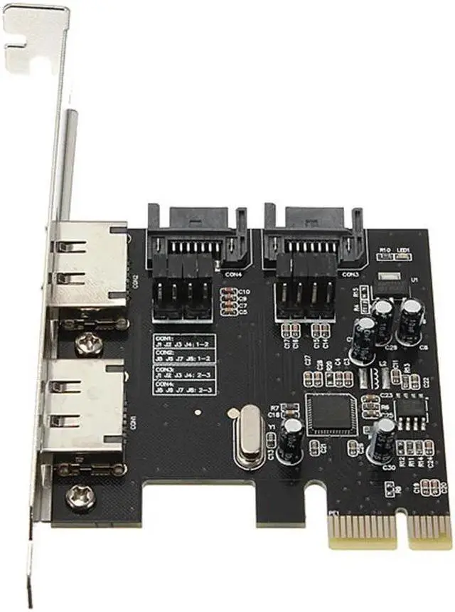 Alt view image 3 of 6 - PCIE eSATA SATA III Expansion Card PCI-E To SATA3 SATA3.0 6Gb/s Three Generations PCI-E Express Adapter
