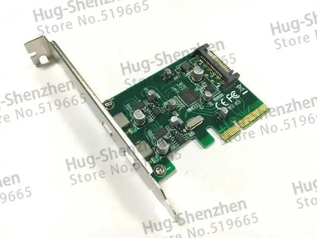 Alt view image 2 of 5 - 2 ports USB-C USB 3.1 Type-C PCI express Card pci-e 4x to usb3.1 Type C adapter Super Speed with sata cable for MAC PRO OSX 10.9