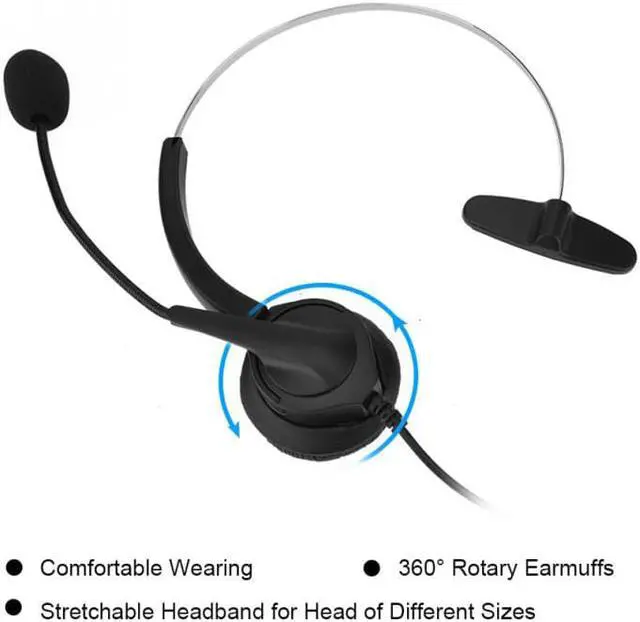 Alt view image 5 of 6 - Professional call center headset with 2.5mm plug cable+ Volume+Mute telephone headset for 2.5mm jack Phone