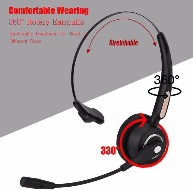 Alt view image 3 of 6 - Call Center Bluetooth Headset Wireless Over-the-Head Noise Canceling Headphones for Truck Car Drivers Call Center, Office