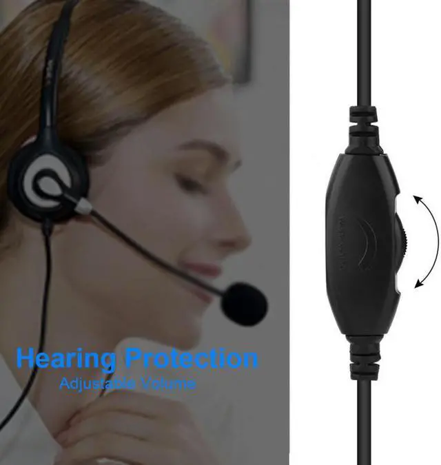 Alt view image 5 of 6 - Cordless Phone Headset Adjustable Noise Cancelling 2.5mm Telephone Headset Call Center Headsets 2018