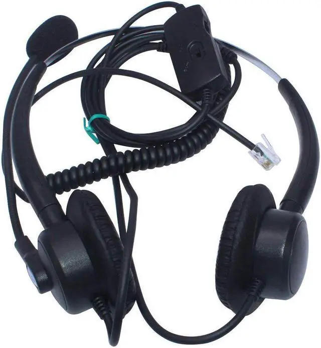 Alt view image 5 of 5 - Wantek Call Center Phone Headset for Polycom SoundPoint 300 301 430 501 550 600 601 650 Lazerbuilt Orchid Packet8 IP Telephone