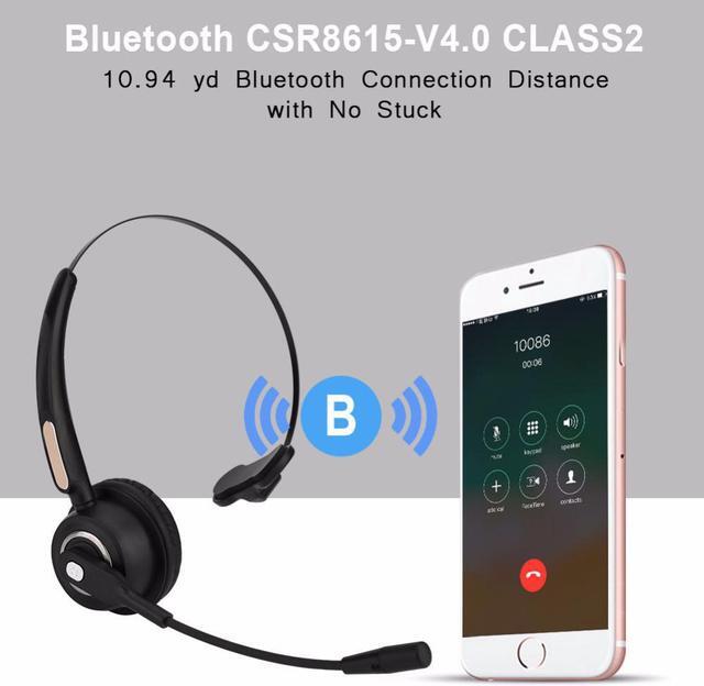 Alt view image 6 of 6 - Call Center Bluetooth Headset Wireless Over-the-Head Noise Canceling Headphones for Truck Car Drivers Call Center, Office