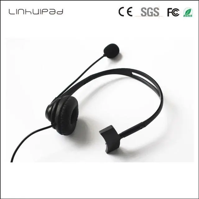 Alt view image 5 of 6 - Linhuipad 2.5mm  jack Wired Headset Unilateral earphone for Telephone Call Center Single Ear with Noise Cancelling Microphone