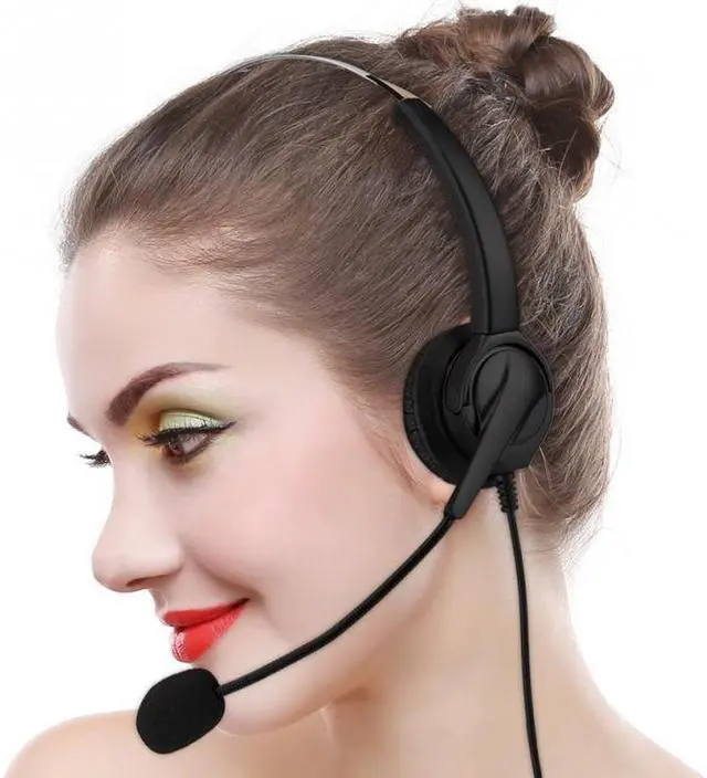 Main image of Professional Cordless Phone Headset Adjustable Noise Cancelling 2.5mm Telephone Headset Call Center Headset