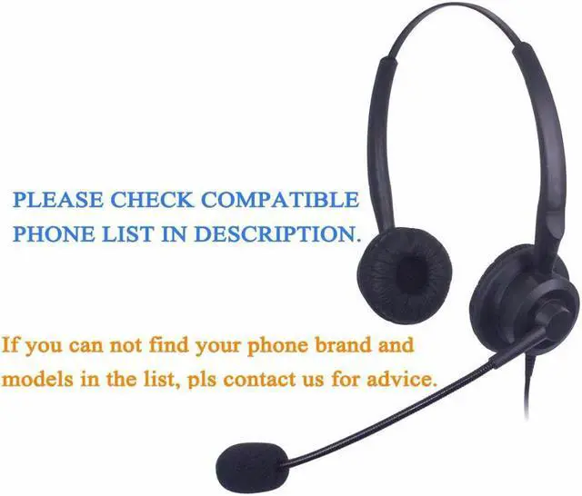 Alt view image 4 of 6 - Wantek Call Center Headset Headphone with Mic for DSX ShoreTel IP230 Polycom 335 IP100 IP212K and VVX310 400 Telephone IP Phones