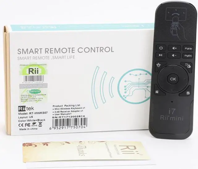 Alt view image 5 of 6 - Original Rii i7 Fly Air Mouse Remote Control mini i7 2.4G Wireless air mouse for Android TV Box X360 PS3 Smart Set top box PC