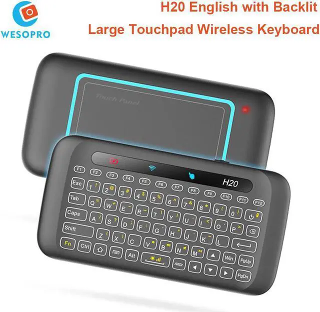 Main image of WESOPRO 2.4GHz Air Mouse Wireless Keyboard H20 with backlight and touchpad for Android TV Box TX3 mini X92 X96 H96 T95 A95X