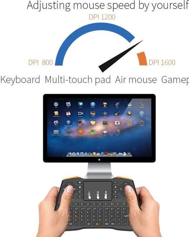 Alt view image 6 of 6 - SIKAI Portable Mini Wireless Keyboard 2.4G Touchpad Fly Mouse Multimedia Handheld Air Mouse Remote Controller for TV Projector