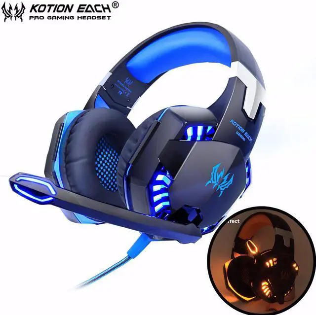 Main image of G2000 Computer Stereo Gaming Headphones Best casque Deep Bass Game Earphone Headset with Mic LED Light for PC Gamer