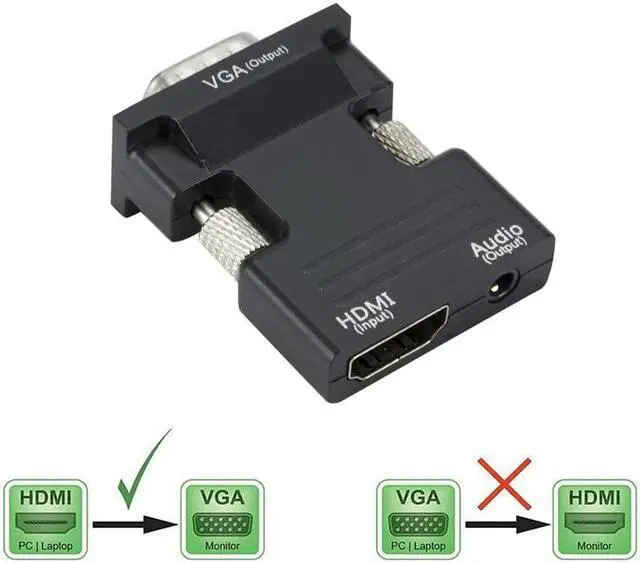 Alt view image 2 of 5 - Female to VGA Male Converter with Audio Adapter Support 1080P Signal Output Convertor+Audio Cables  TO VGA Adapter