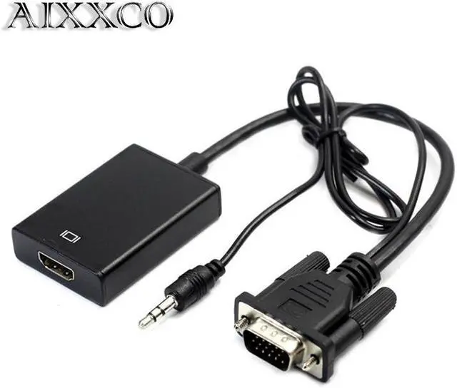 Main image of AIXXCO VGA to HDMI Converter Adapter Output 1080P HD with Audio VGA2HDMI TV AV to HDTV Video Cable Converter Adapter for TV PC