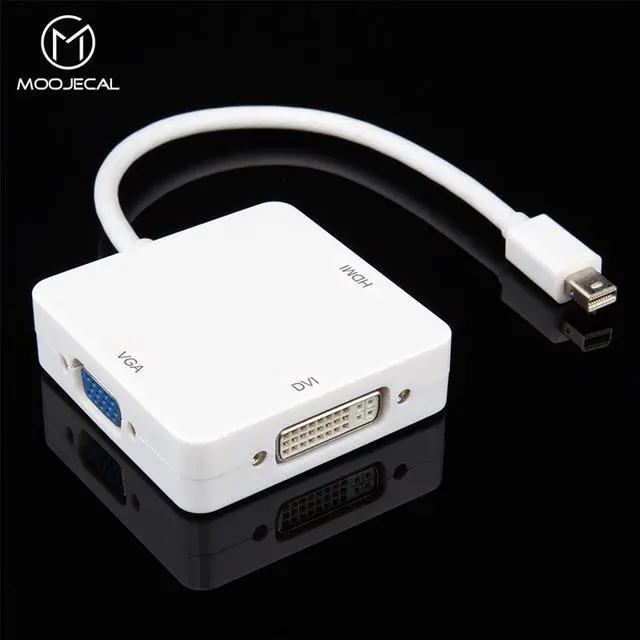 Main image of MOOJECAL  3 in 1 Mini DisplayPort to HDMI VGA DVI triple mini DP adapter cable for Apple MacBook Pro Mac Book Air PC