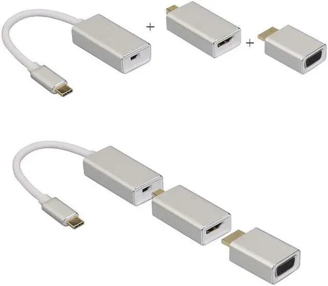Main image of All in 1 Usb C 3.1 Type C To Mini Displayport Dp Adapter Support 4k Male To Female Hdtv Converter Cable VGA HDMI for Macbook Pro