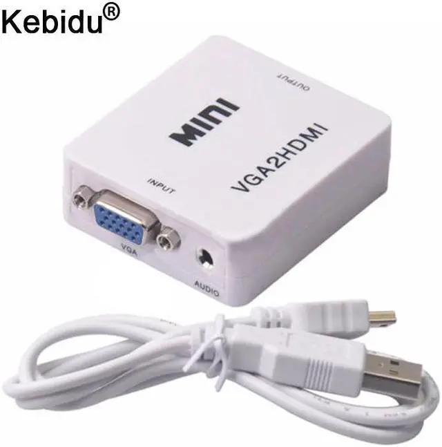 Main image of 1080P Adapter Connector For Projector PC Laptop with 2VGA Converter Mini VGA to Converter With Cable