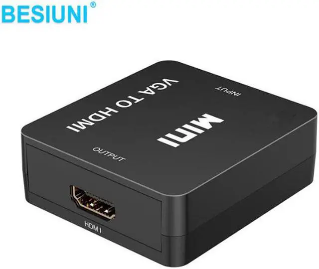 Alt view image 3 of 5 - 1080P black Mini VGA to HDMI Converter With Audio VGA2HDMI 1080P Adapter Connector For Projector PC Laptop to HDTV